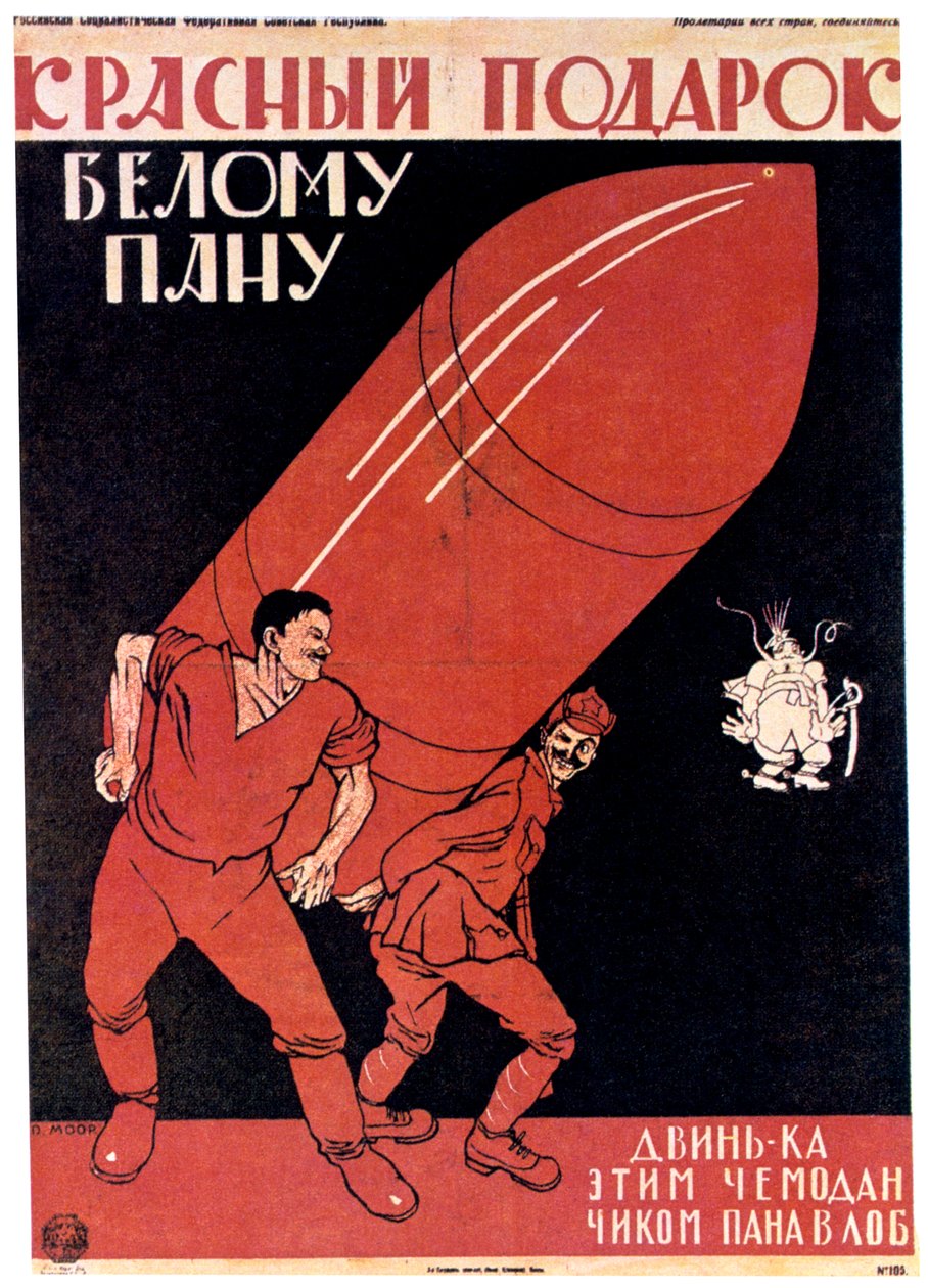 Um presente vermelho para um mestre branco, 1920. de Dmitriy Stakhievich Moor