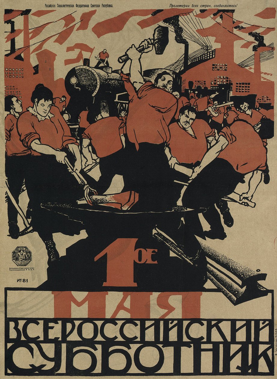 O 1º de maio é o subbotnik de toda a Rússia, 1920 de Dmitriy Stakhievich Moor