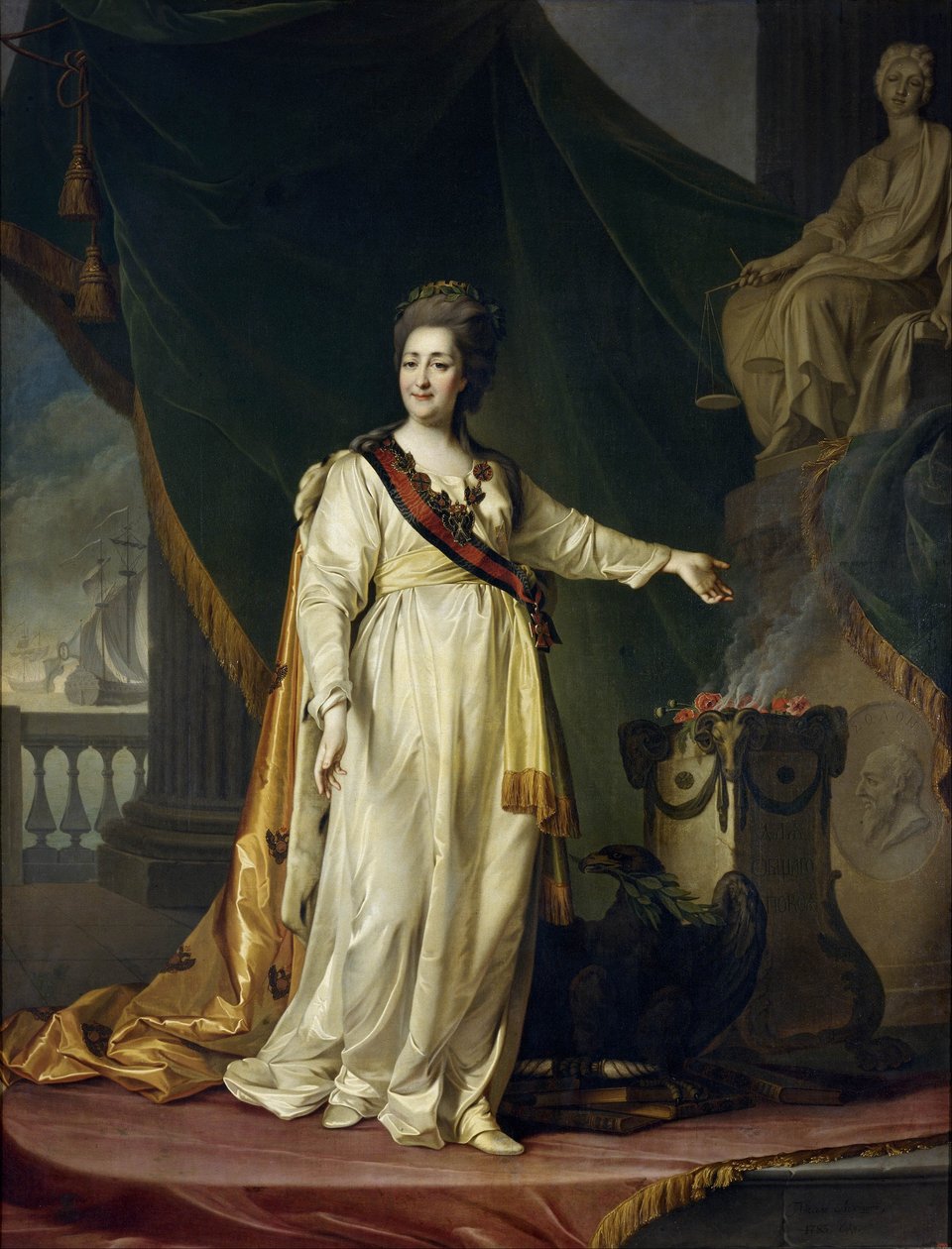 Catarina II é uma legisladora no templo da Deusa da Justiça de Dmitry Levitzky