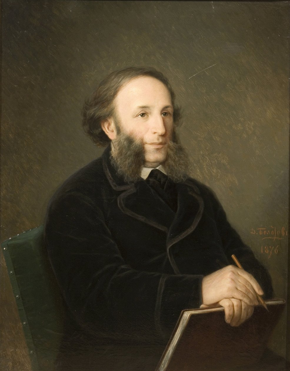 Retrato do artista Ivan Aivazovsky 1817-1900, 1879 de Dmitry Mikhaylovich Bolotov