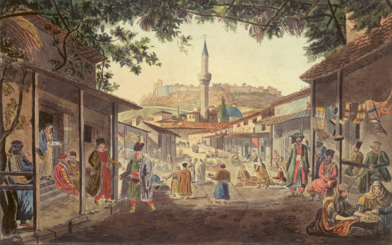 O Bazar de Atenas de Edward Dodwell