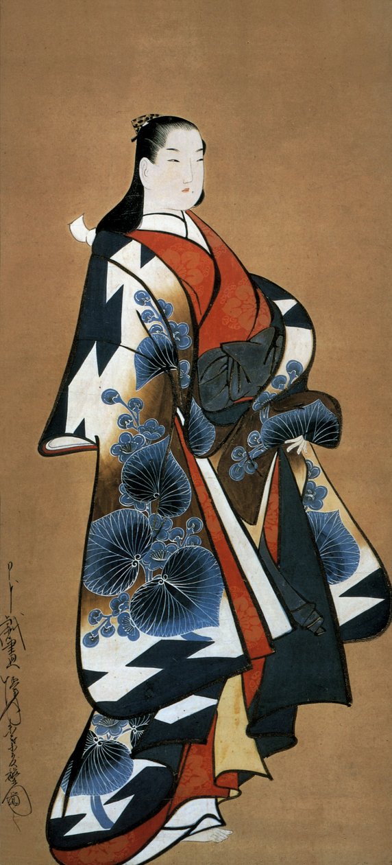Cortesã japonesa, c. 1705-1715 (tinta sobre seda) de Dohan Kaigetsudo