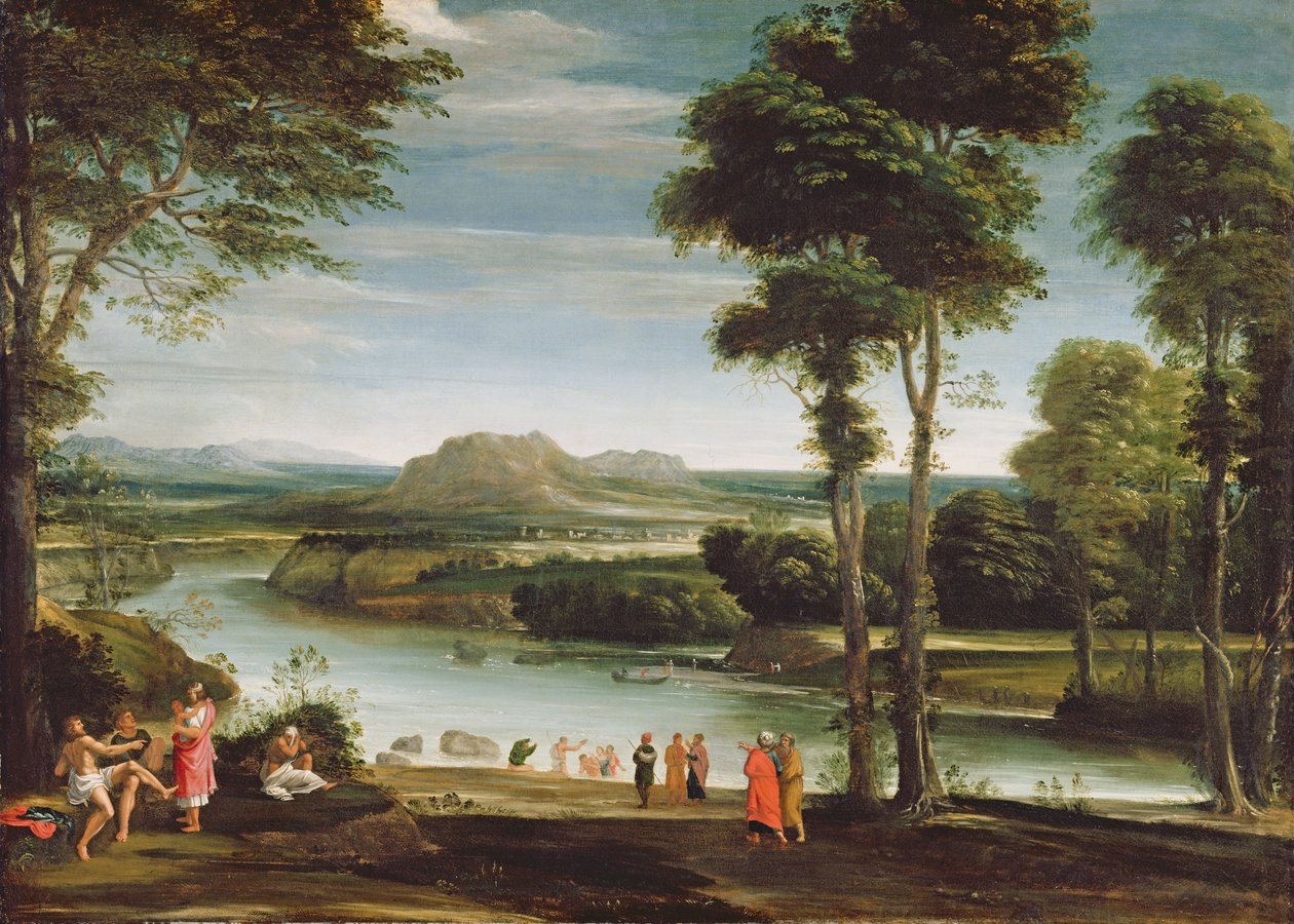 Paisagem com São João Batizado, c.1610-20 de Domenichino