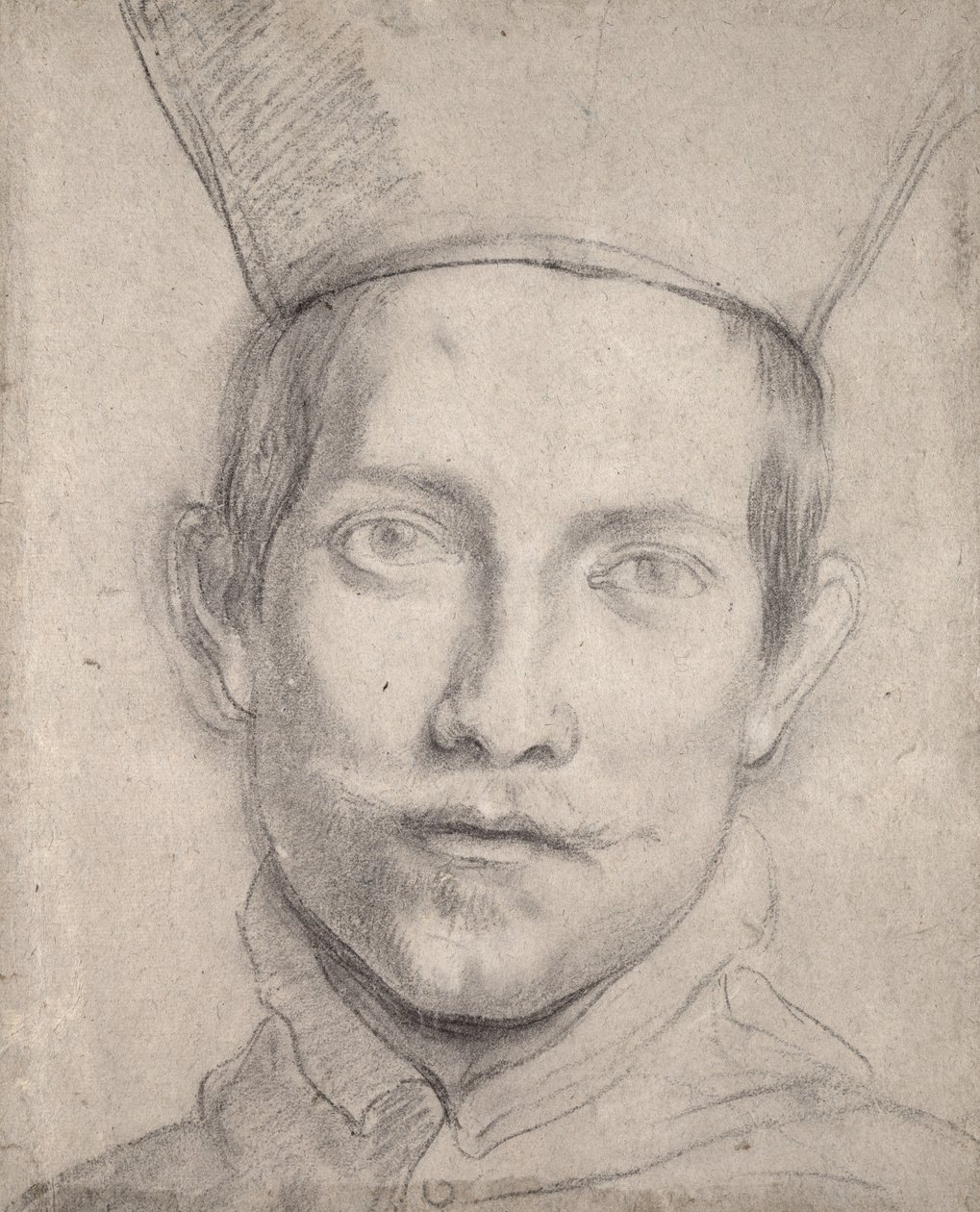 Retrato de um cardeal (giz preto sobre papel) de Domenichino