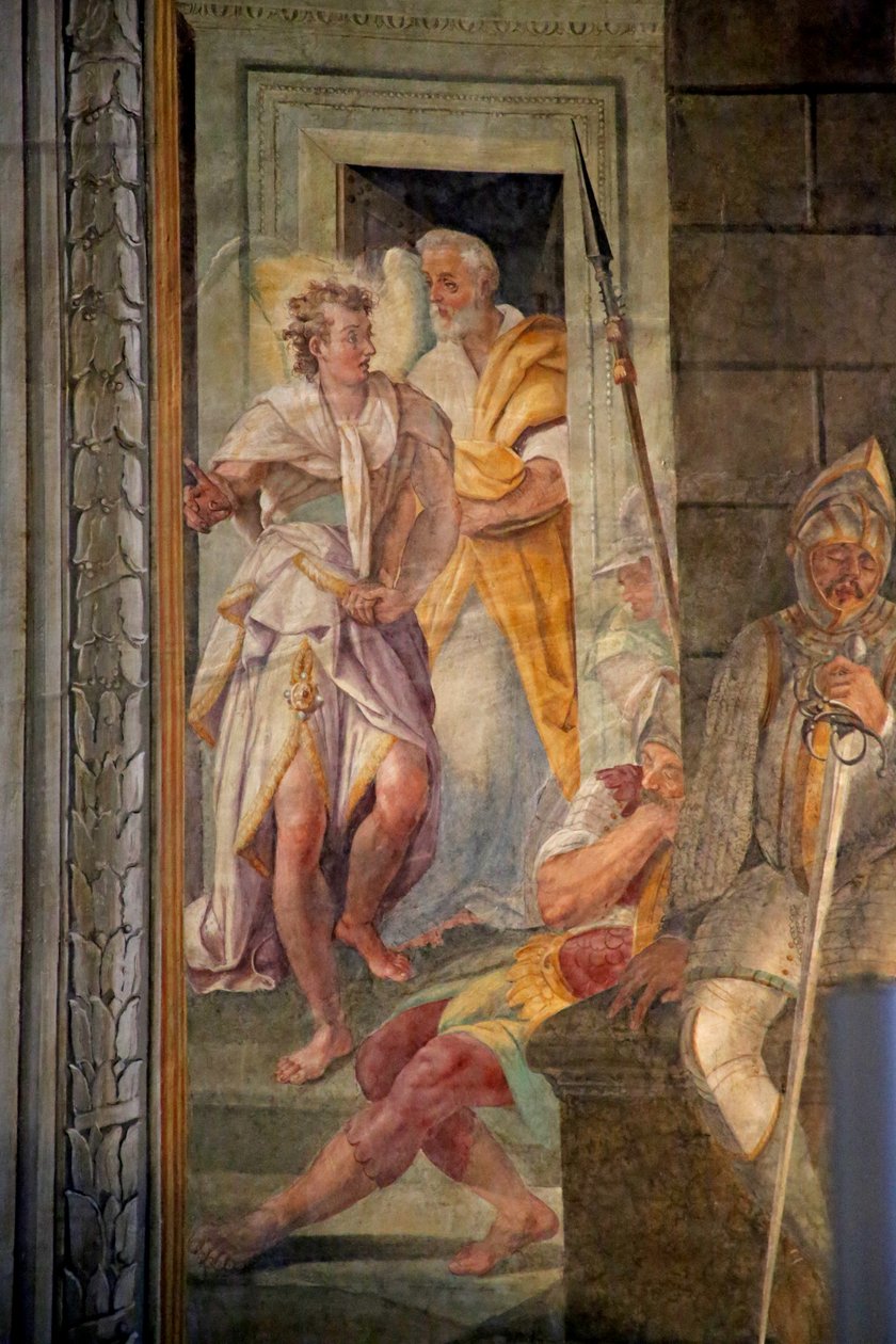 São Pedro escapa da prisão com um anjo, 1604 de Domenichino