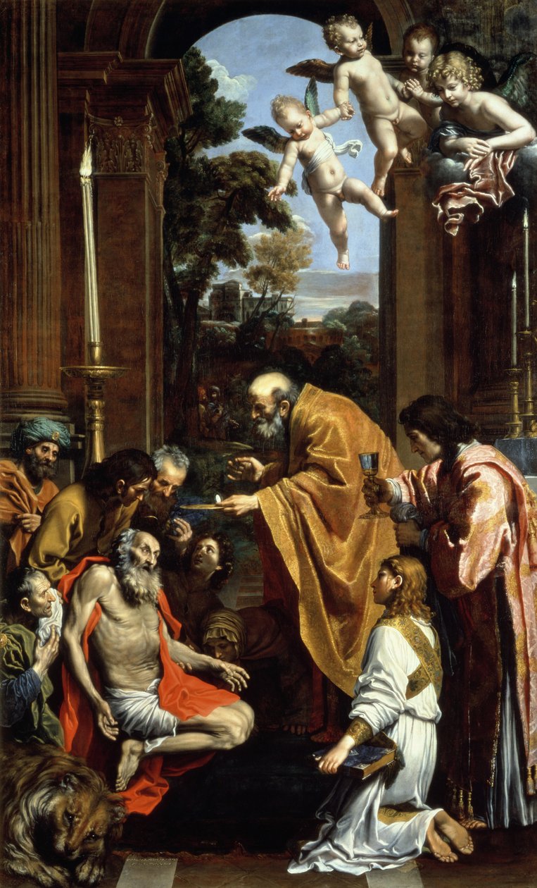 O último sacramento de São Jerônimo, 1614 de Domenichino