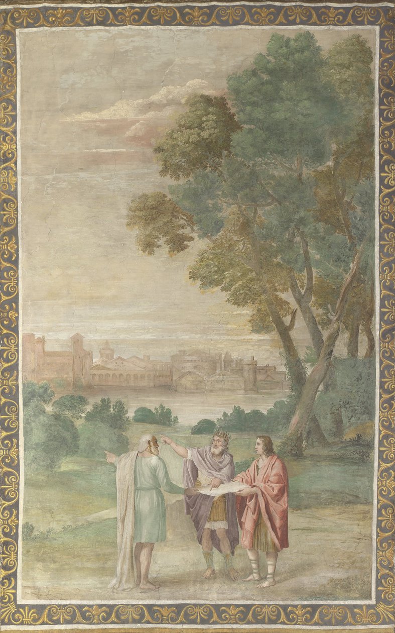 Apolo e Netuno aconselhando Laomedon na construção de Tróia de Domenichino