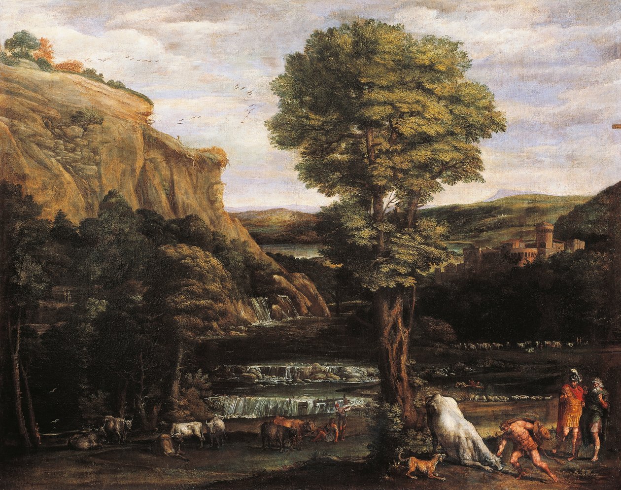 Paisagem com Hércules lutando contra Achelas transformada em touro de Domenichino (1581 1641)