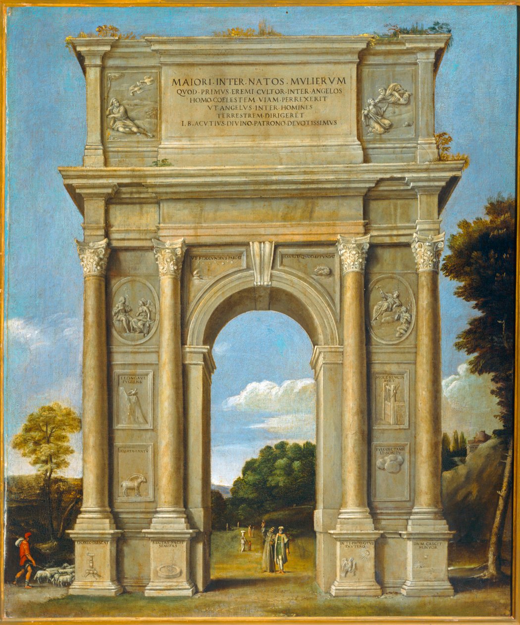 Arco do Triunfo ... (óleo sobre tela) de Domenichino (1581 1641)