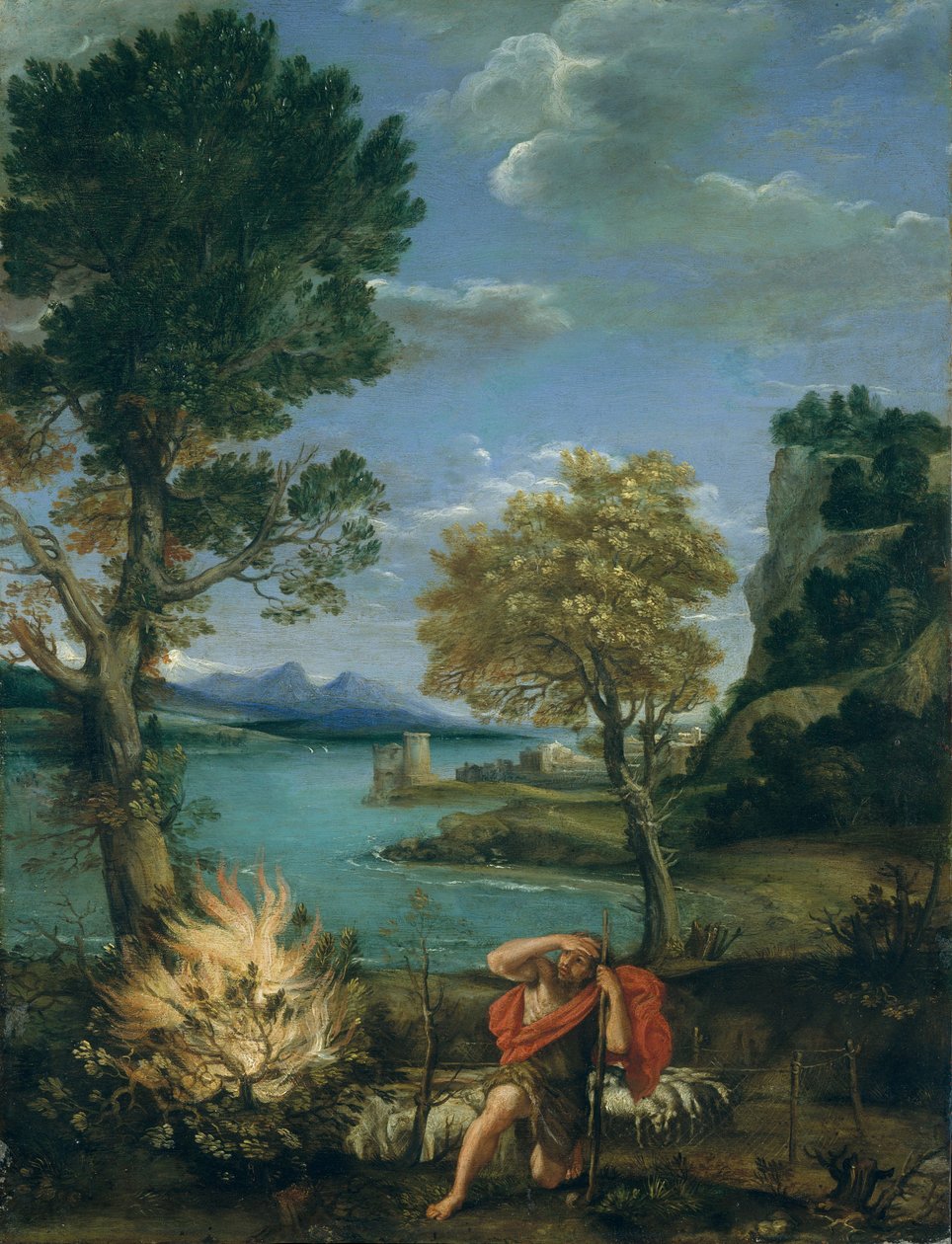 Paisagem com Moisés e a sarça ardente de Domenichino