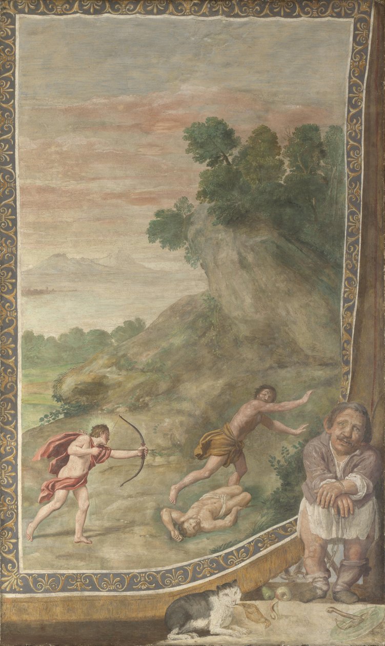 Apolo matando o afresco do Ciclope de Villa Aldobrandini, 1617-1618 de Domenichino
