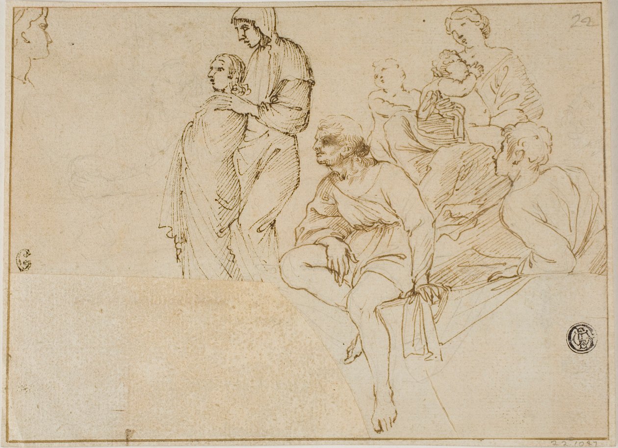 Figuras na balaustrada de Domenichino