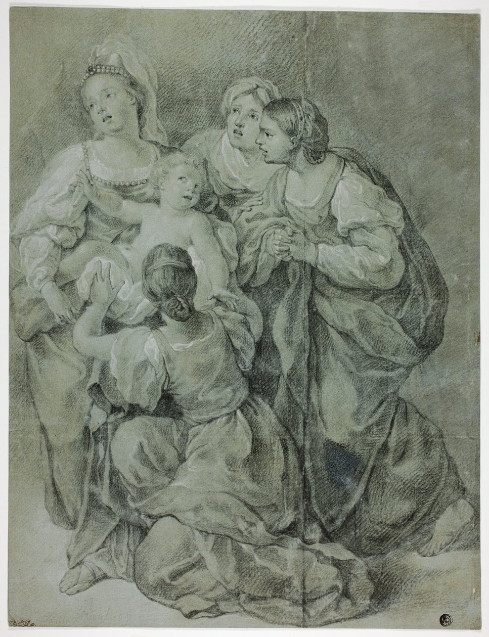 Grupo de quatro mulheres e crianças de Domenichino