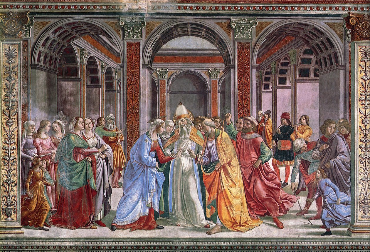 Casamento da Virgem, 1486-90 de Domenico Ghirlandaio