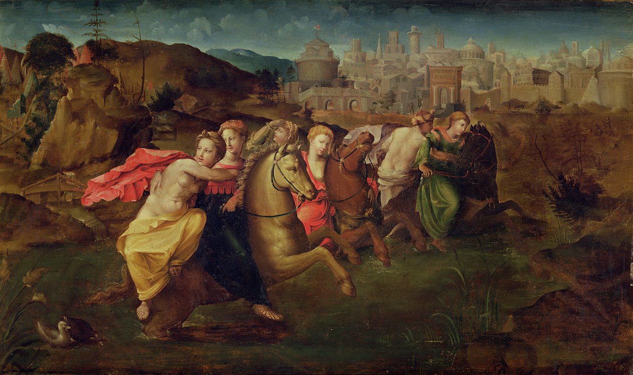 Cloelia e as Virgens fugindo do Campo de Porsenna, c.1530-35 de Domenico di Pace Beccafumi  