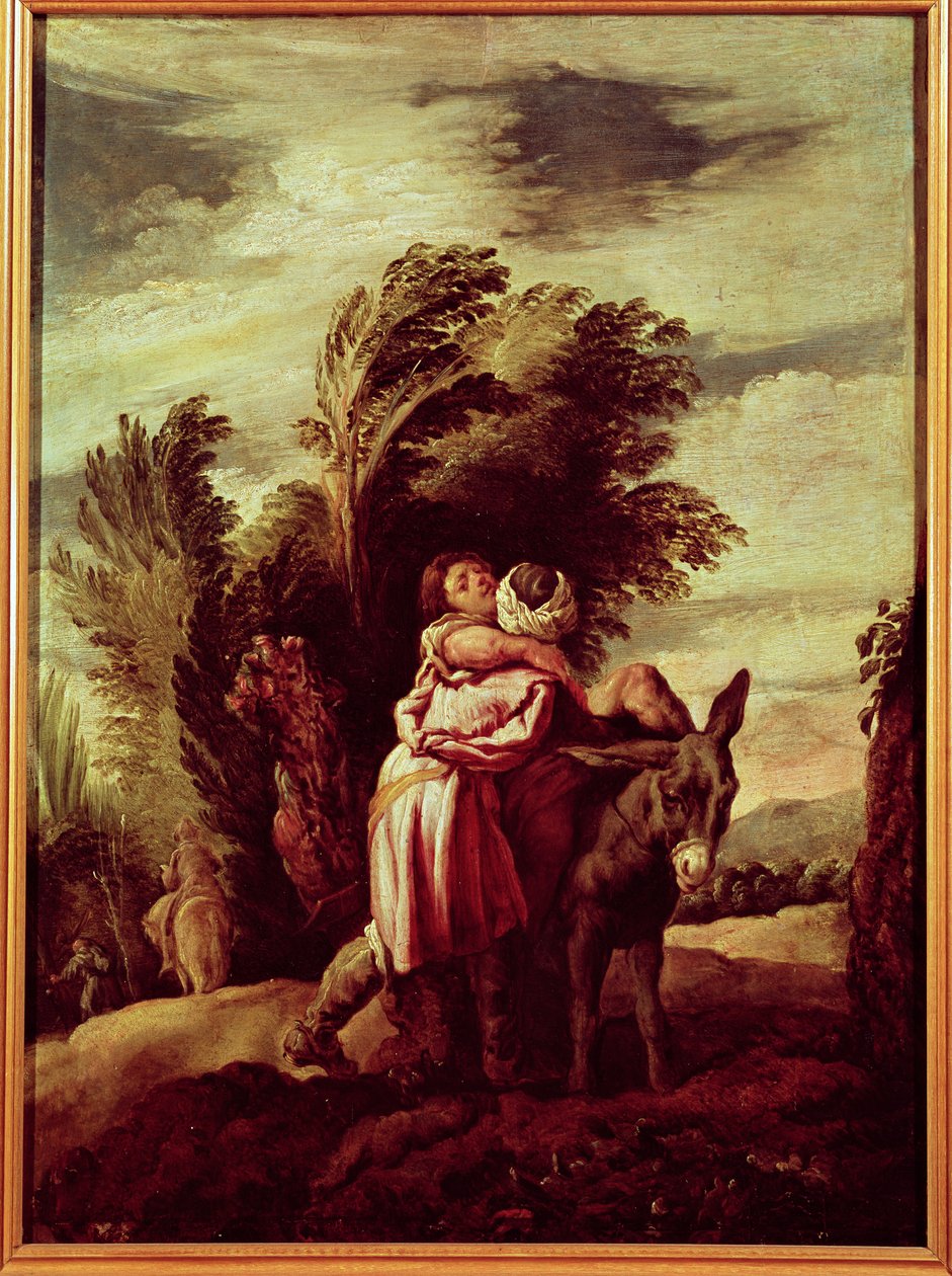 A parábola do bom samaritano de Domenico Fetti or Feti
