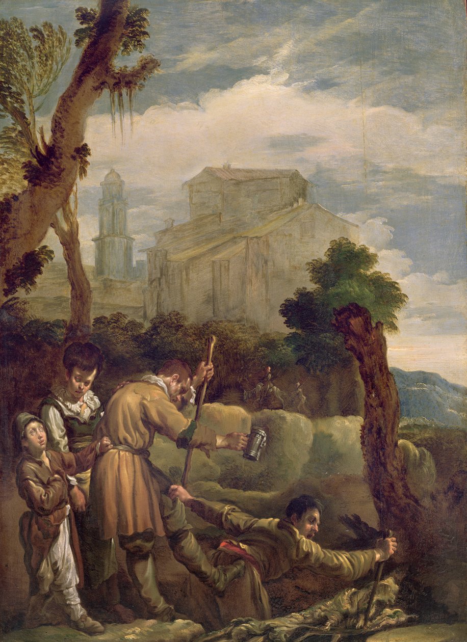O cego guiando o cego, 1621-22 (painel) de Domenico Fetti or Feti