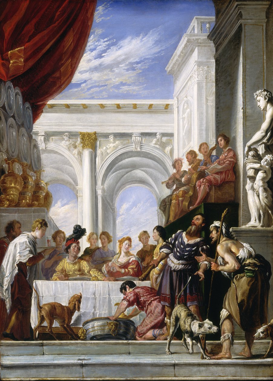 A parábola de Lázaro e o homem rico, 1618-28 de Domenico Fetti or Feti