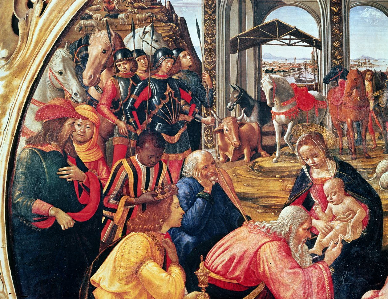 Adoração dos Magos, detalhe, 1487 de Domenico Ghirlandaio