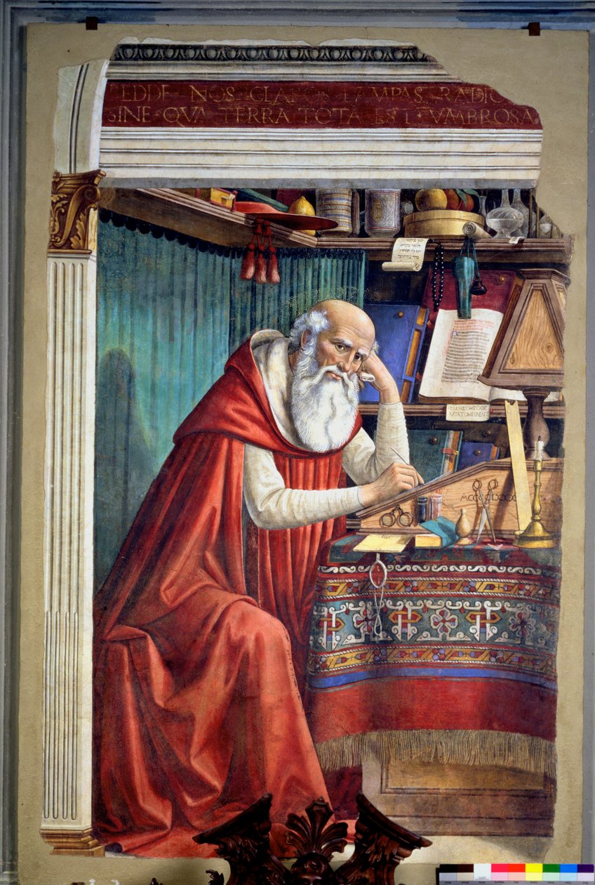 São Jerônimo em seu estudo, 1480 (ver 44344 para detalhes) de Domenico Ghirlandaio