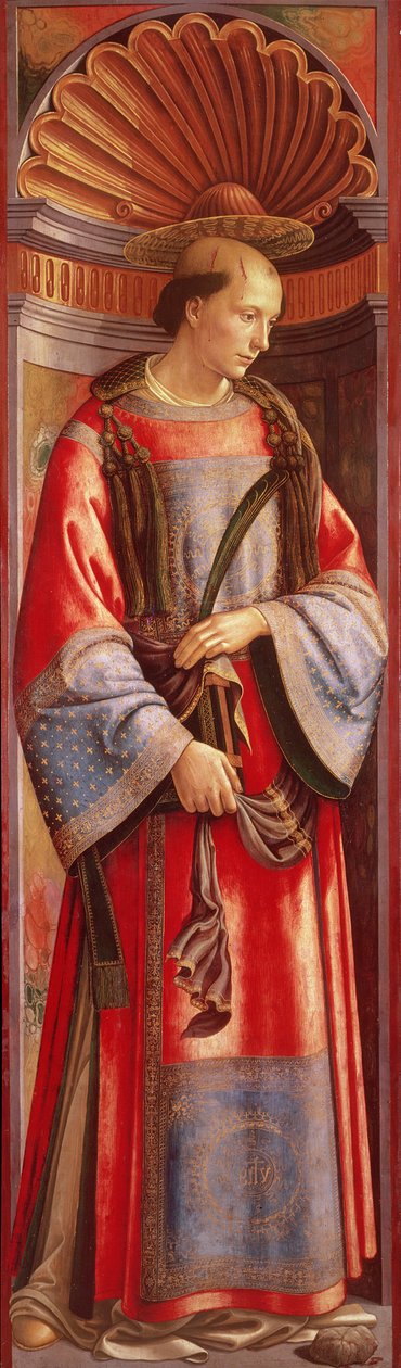 Santo Estevão, o Mártir (tempera no painel) de Domenico Ghirlandaio