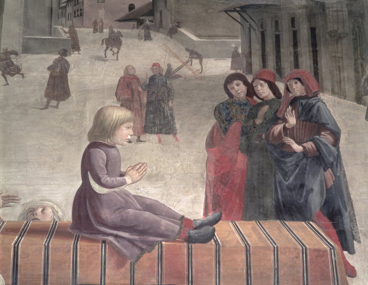 O Milagre da Criança Ressuscitada, Capela Sassetti (detalhe) de Domenico Ghirlandaio
