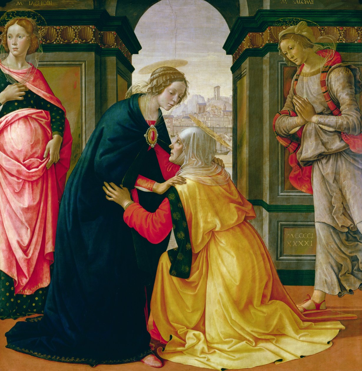 A Visitação, 1491 (tempera no painel) de Domenico Ghirlandaio