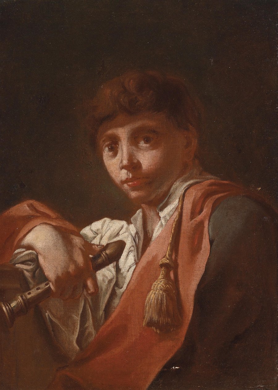 Menino, com, um, flauta de Domenico Maggiotto