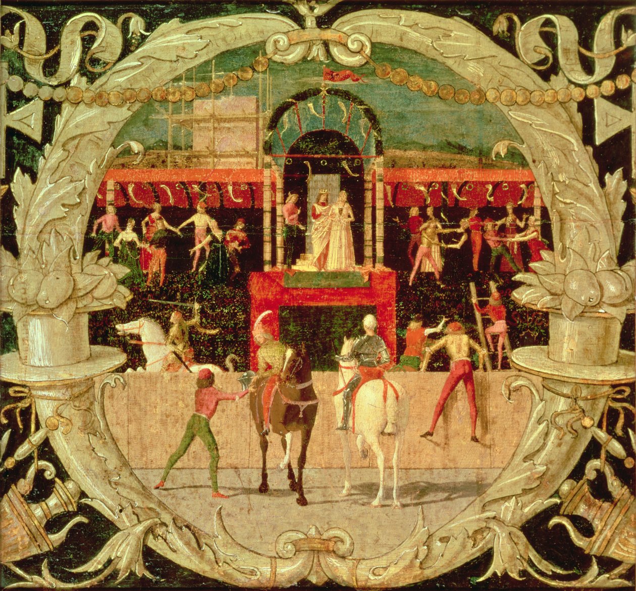 O Rapto das Sabinas (após o sinal) c.1490 (têmpera no painel) de Domenico Morone