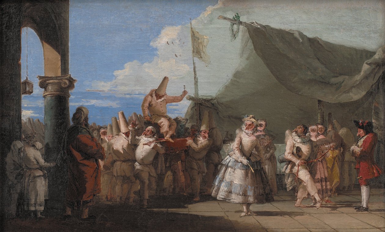 O triunfo de Pulcinella de Domenico Tiepolo