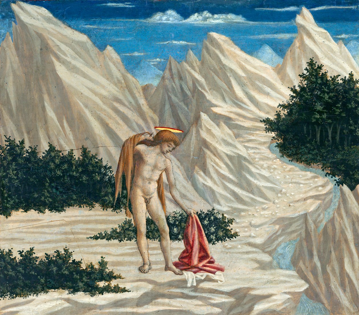 São João no Deserto, c.1445-50 (têmpera no painel) de Domenico Veneziano