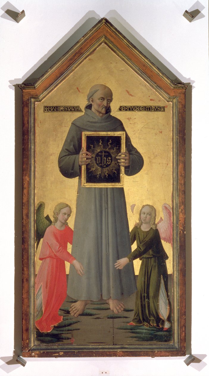 São Bernardino de Siena (tempera no painel) de Domenico di Michelino