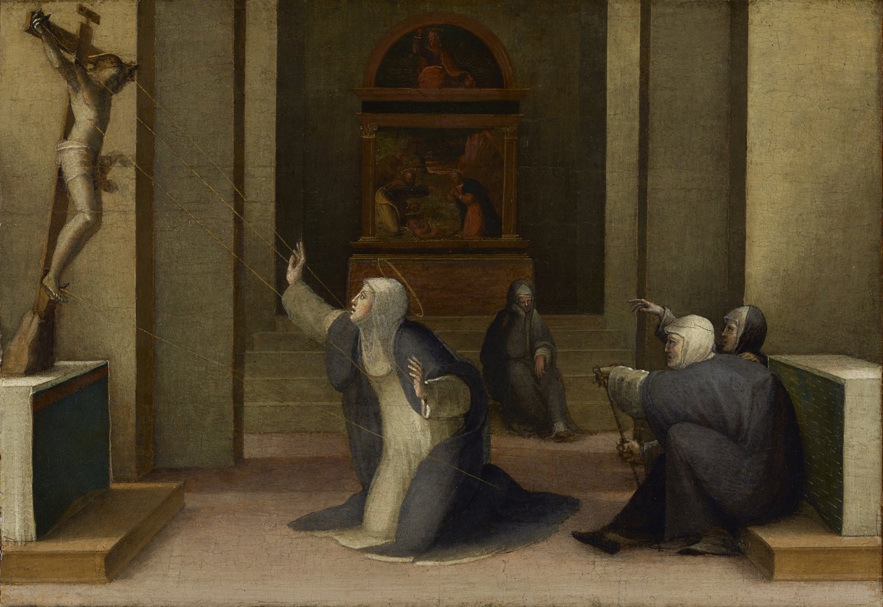 Santa Catarina de Siena Recebendo os Estigmas de Domenico di Pace Beccafumi  