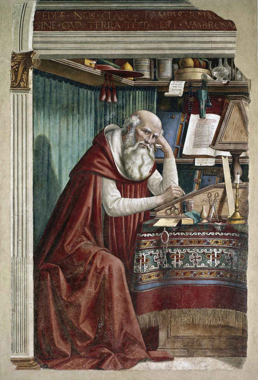 São Jerônimo em seu estudo - Fresco de Domenico Ghirlandaio