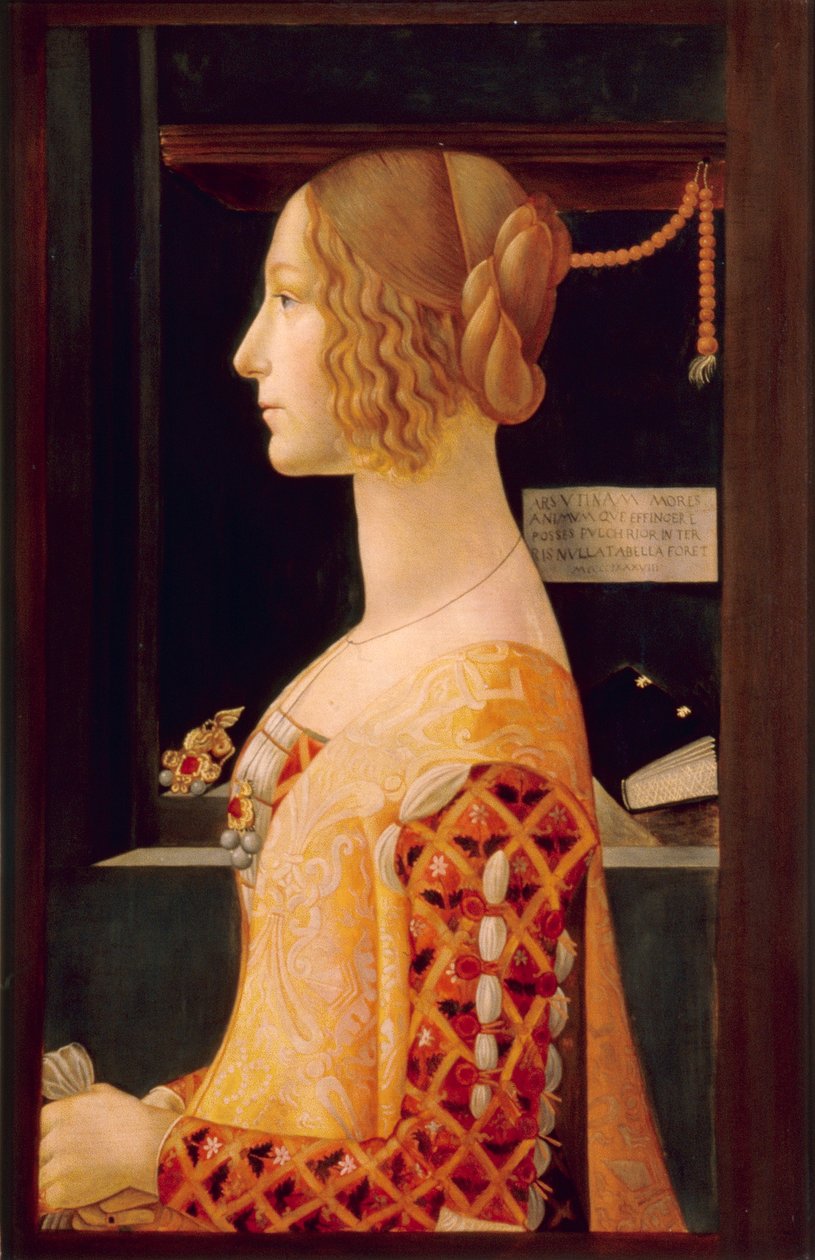 Retrato de Giovanna Tornabuoni, c.1899 (óleo sobre painel) de Domenico (after) Ghirlandaio