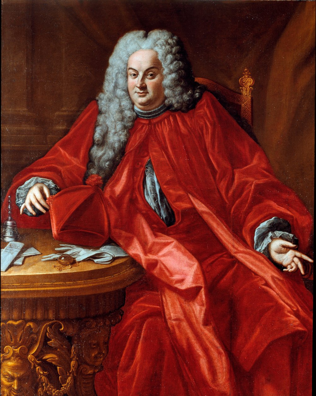 Retrato de Domenico Canevari (1683-1745) doge da República de Genes entre 1742 e 1744 Pintura atribuída a Domenico Bocciardo (1686-1746) Sol do século XVIII. 160x130 cm Sestri Levante, Galleria Rizzi de Domenico (attr.to) Bocciardo