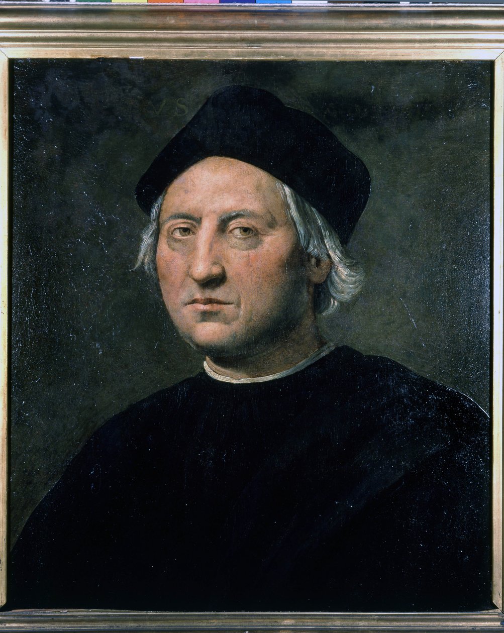 Retrato de Cristóvão Colombo - atribuído a Ghirlandaio, Museu Naval de Genes - Pegli de Domenico (attr.to) Ghirlandaio