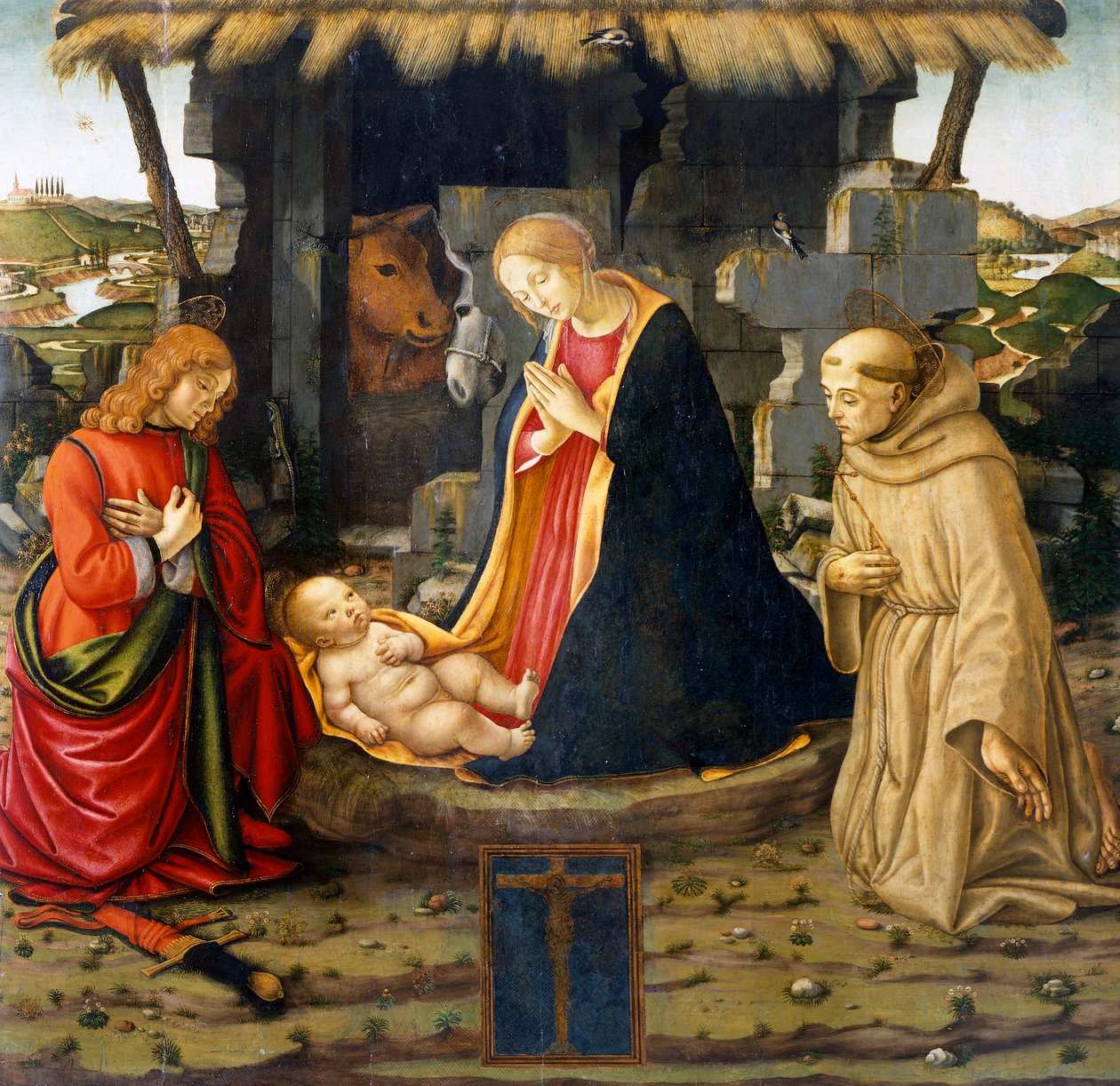 Natividade com São Francisco e São Julião de Domenico (workshop) Ghirlandaio