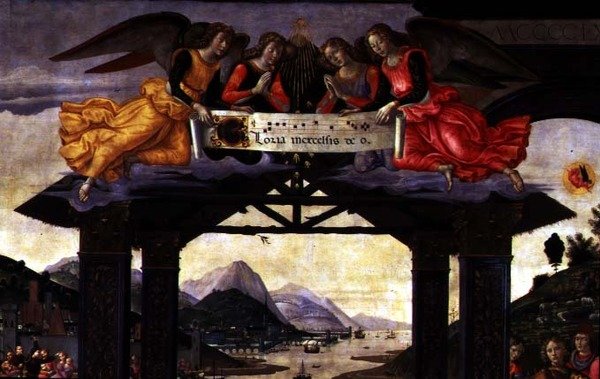 A Adoração dos Magos, 1488 (têmpera no painel) (detalhe de 120249) de Domenico Ghirlandaio