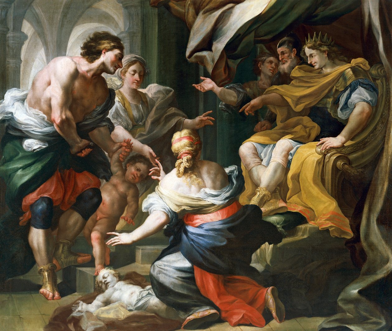 O julgamento de Salomão por Domenico Antonio Vaccaro (1678-1745), óleo sobre tela de Domenico Antonio Vaccaro
