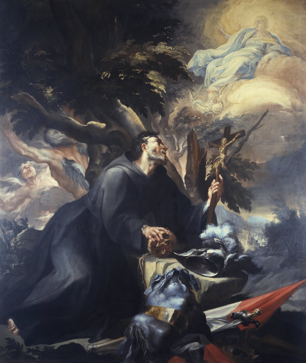 William da Aquitânia Em Penitência, óleo sobre tela de Domenico Antonio Vaccaro