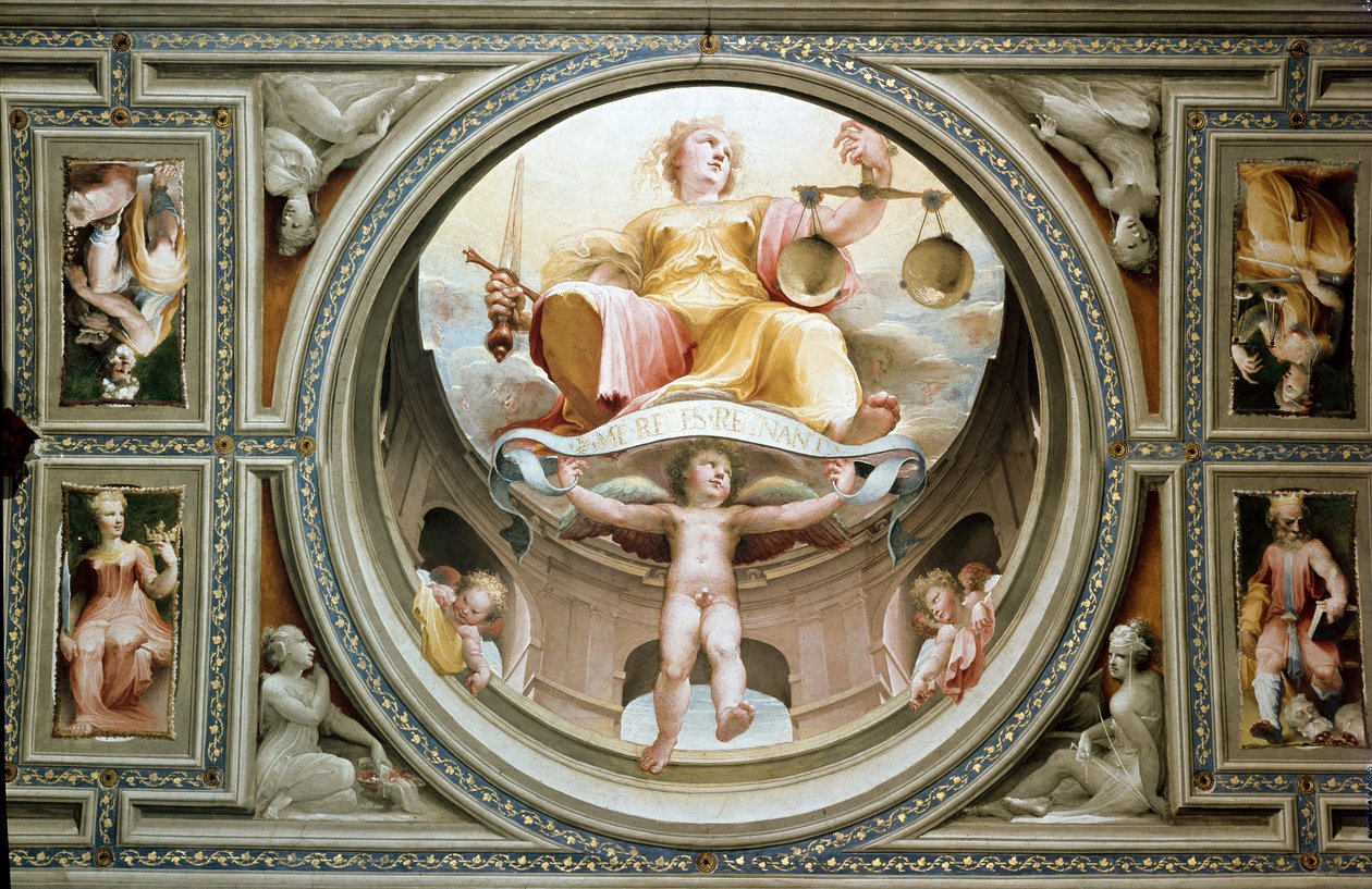 Alegoria de justiça. Pintura de Domenico Beccafumi (1486-1551) de Domenico Beccafumi