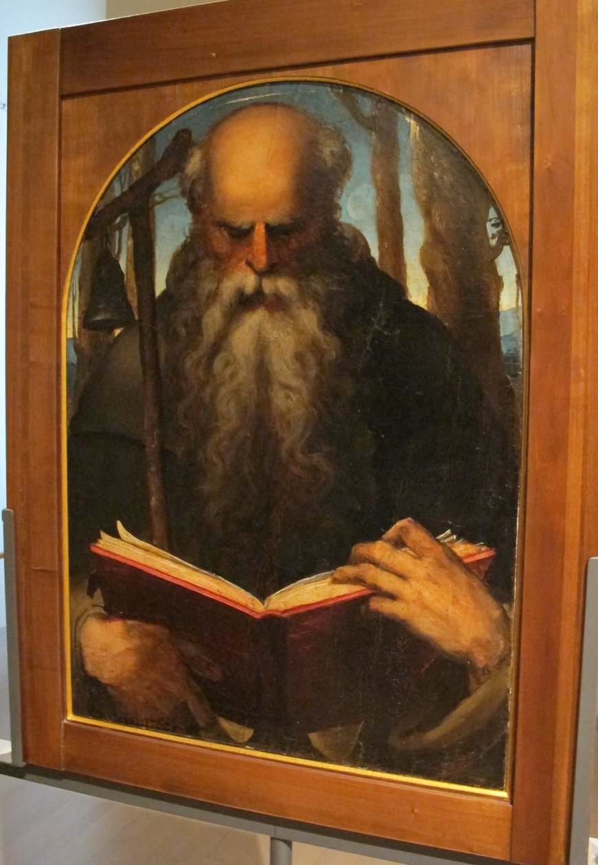 Baccafumi, cataletto para os defuntos da empresa de s. a. abate, 1538-40, António abate legente de Domenico Beccafumi