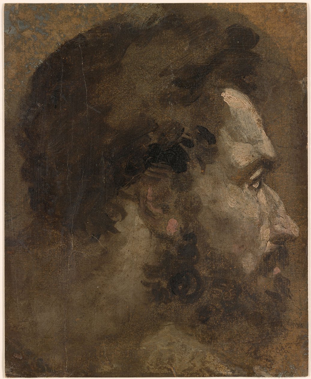 Beccafumi - Cabeça de homem barbudo de perfil para a direita, ca. 1530-1535 de Domenico Beccafumi