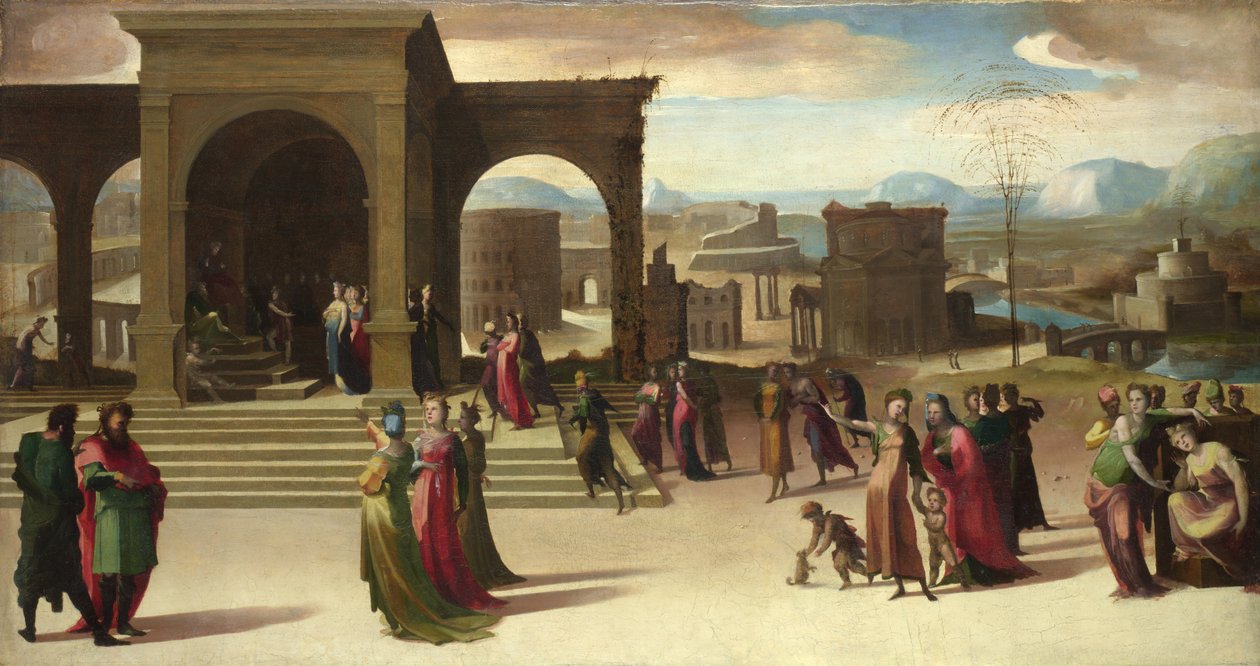 A história de Papirius, em meados da década de 1520 de Domenico di Pace Beccafumi  