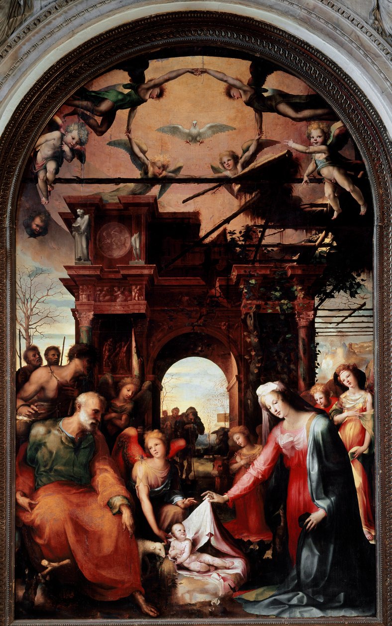 A natividade. Pintura de Domenico Beccafumi (1486-1551) de Domenico Beccafumi