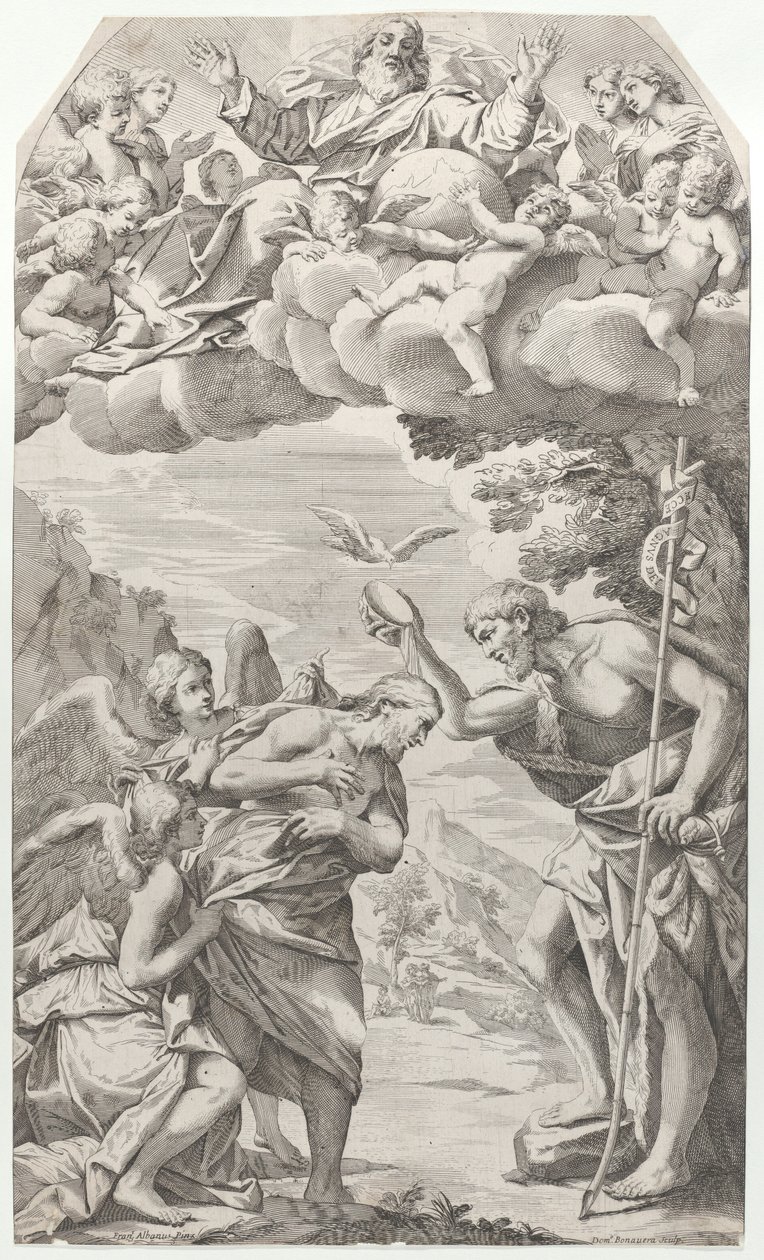 O Batismo de Cristo, 1670-1731. de Domenico Bonavera
