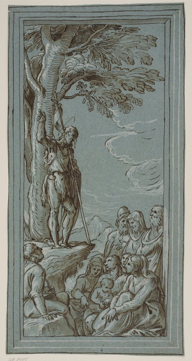 João Batista pregando no deserto de Domenico Campagnola