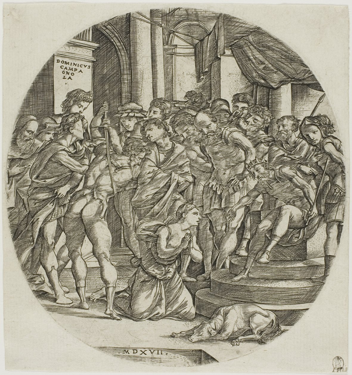 A decapitação de Santa Catarina de Domenico Campagnola