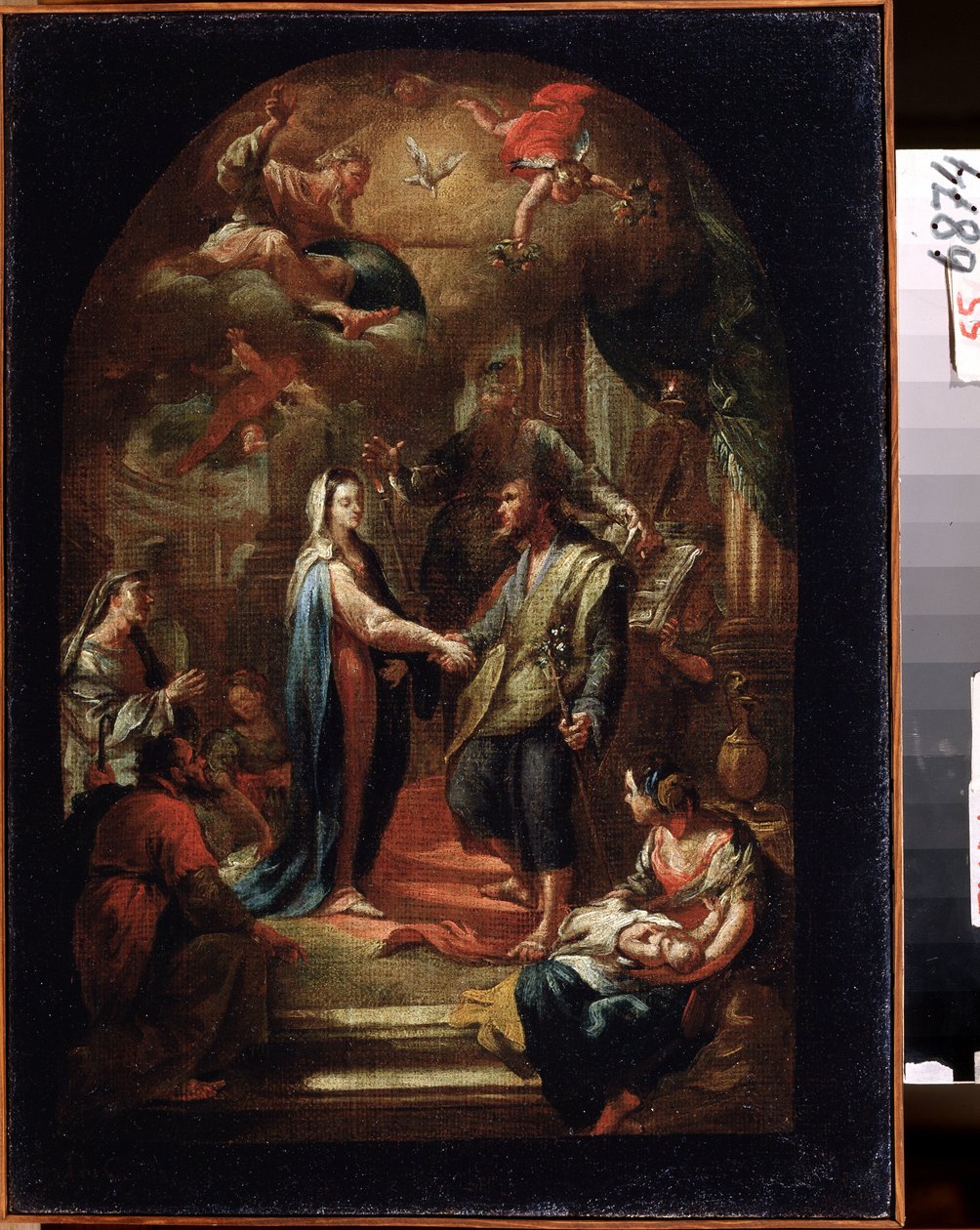 "Le mariage de la Vierge" (O Casamento de Maria e José) Peinture de Domenico Corvi (1721-1803) 18eme siecle State Art Museum, Toula, Russie de Domenico Corvi